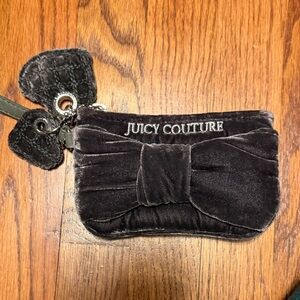 Juicy Couture Black Velvet Bow Wristlet